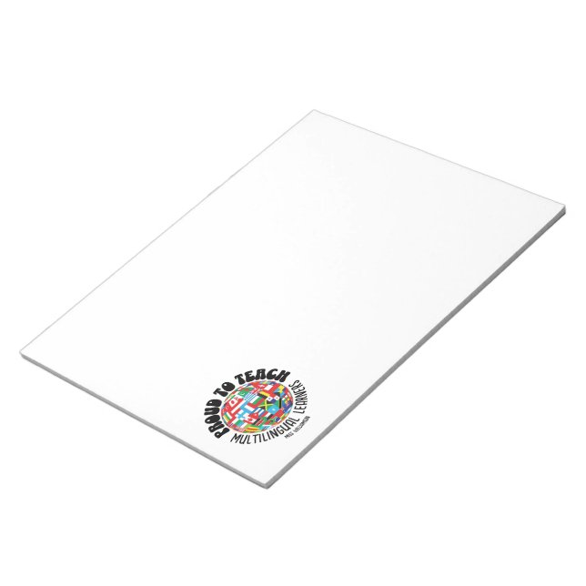 BLOCO DE NOTAS ORGULHOSO EM ENSINAR MULTILÍNGUAS AOS APRENDIZADOR (Inclinado)