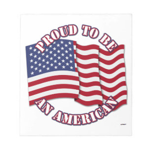 Bloco De Notas Orgulhoso por ser um americano com a bandeira dos 