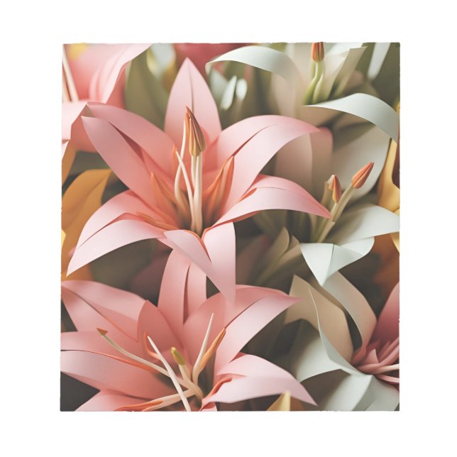 Bloco De Notas Origami Art-Blooms da Elegância: Sinfonia dos Líri (Frente)