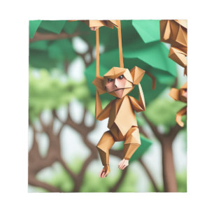 Bloco De Notas Origami Art - Cúmplice Whimsical: Macaco Jogador