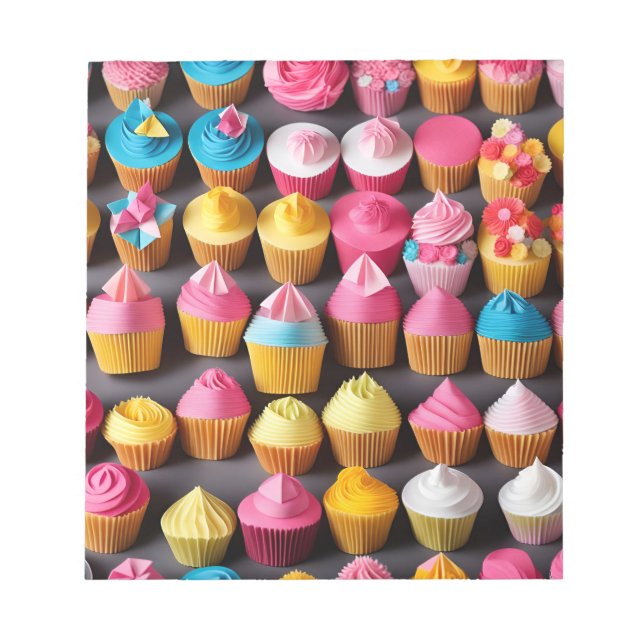 Bloco De Notas Origami Art - Cupcakes do Rainbow Bliss (Frente)