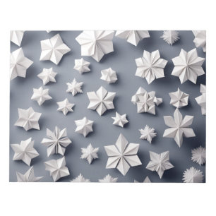 Bloco De Notas Origami Art - Elegância Congelada: Flocos de Neve