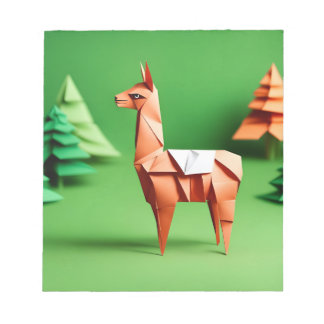Bloco De Notas Origami Art - Harmonia Grazing: Serene Llama