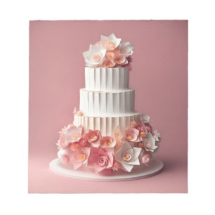 Bloco De Notas Origami Art - Um doce bolo de casamento