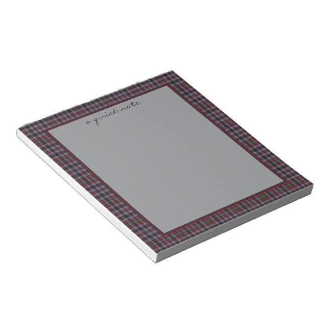 Bloco de Notas Original Borthwick Tartan Escocês (Inclinado)