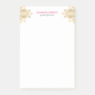 Bloco De Notas Ornamento Dourado de rendas