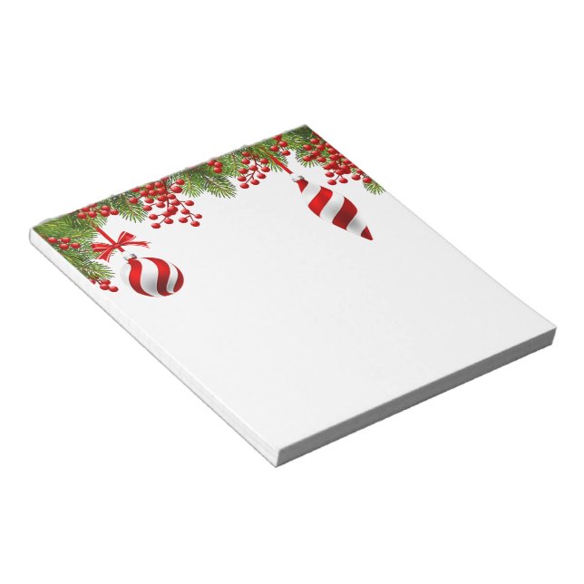Bloco De Notas Ornamentos para tosse notepad-Fir de Férias Feriad (Inclinado)