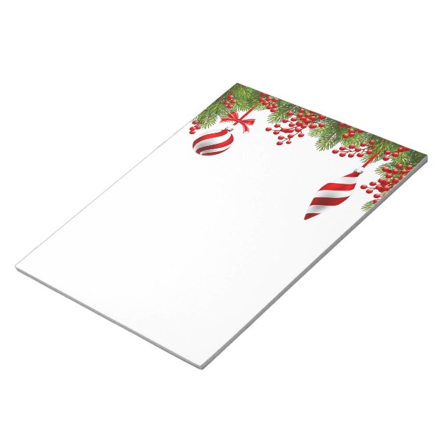 Bloco De Notas Ornamentos para tosse notepad-Fir de Férias Feriad (Inclinado)