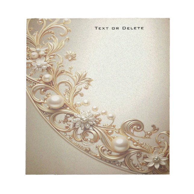 Bloco De Notas Ornate Gold Flourish Notepad (Frente)