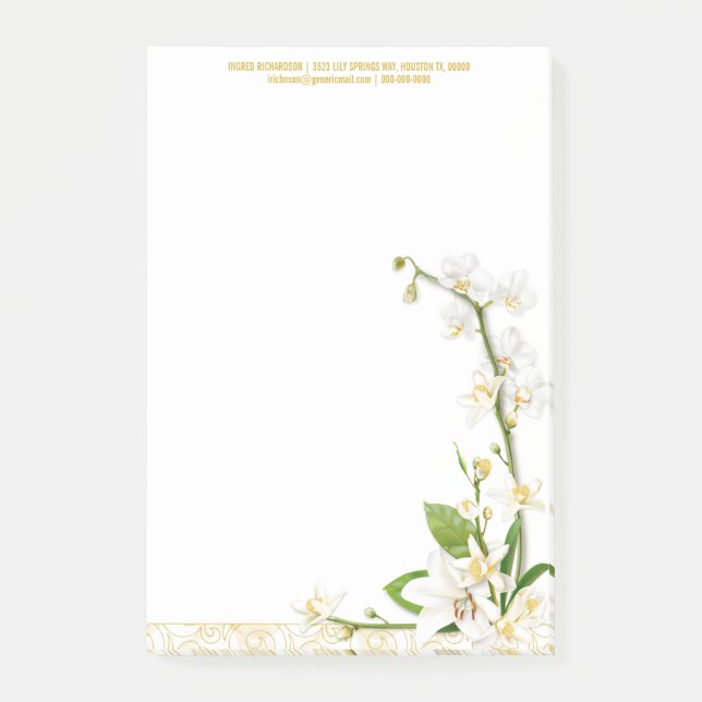 Bloco De Notas Orquídea Lírio Primavera (Frente)