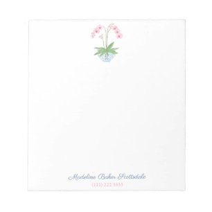 Bloco De Notas Orquídea Rosa Clássica Em Ginger Jar Planter