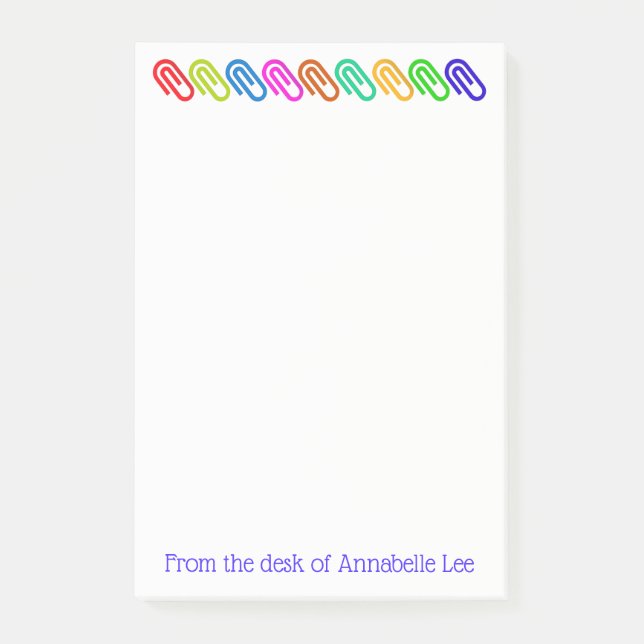 Bloco De Notas Os clipes coloridos grandes personalizam (Frente)