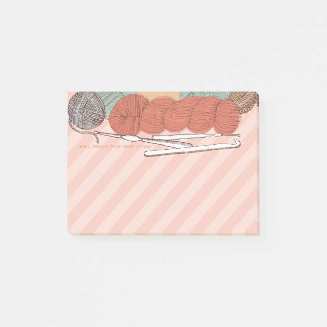 Bloco De Notas os ganchos de crochet feitos sob encomenda dos (Frente)