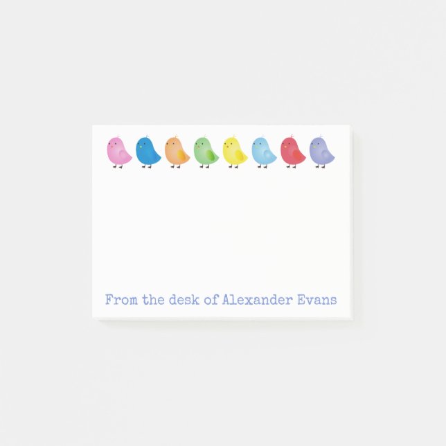 Bloco De Notas Os pintinhos do arco-íris personalizam (Frente)