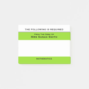 Bloco De Notas Os professores que a classe nota o verde  