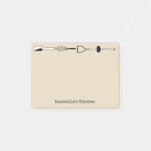 Bloco De Notas Os utensílios preto e branco da cozinha