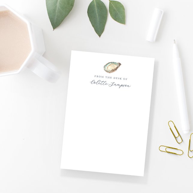 Bloco De Notas Ostra Aquarela Costeira Personalizada (Criador carregado)