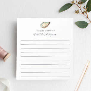 Bloco De Notas Ostra Costeira de Aquarela Personalizada Vinculada