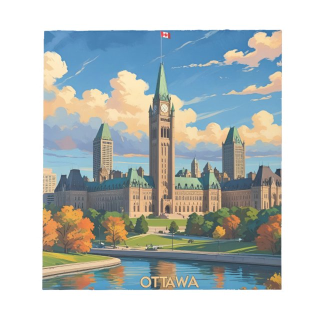 Bloco De Notas Ottawa Canada Parliament Building, City Skyline (Frente)