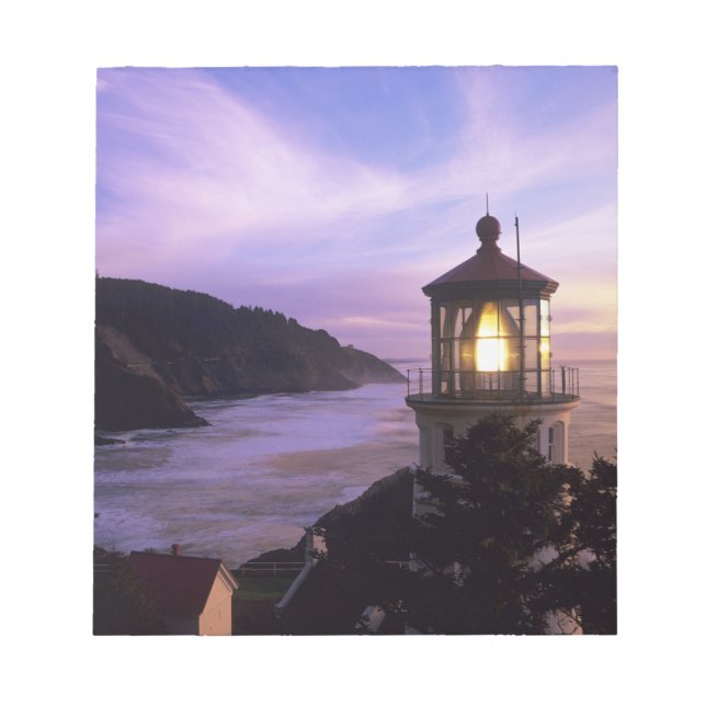 Bloco De Notas OU, Costa do Oregon, Farol de Heceta Head, em (Frente)