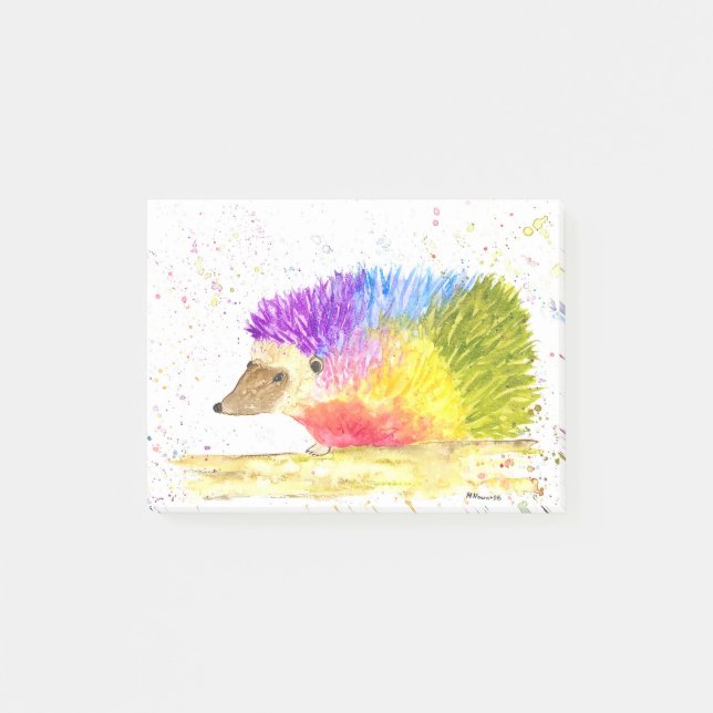 Bloco De Notas ouriço-pintado-adorável-aquarela (Frente)