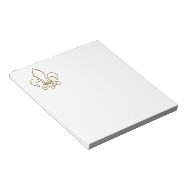 Bloco De Notas Ouro "3-D" Fleur-de-lis (Inclinado)