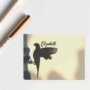 Bloco De Notas Ouro amarelo de silhueta de aves personalizado