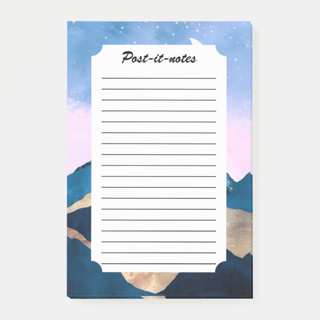 Bloco De Notas Ouro Celestial Picos Aquarela (Frente)