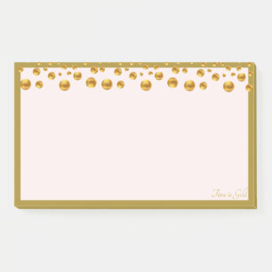 Bloco De Notas Ouro confetti e ouro frame no marfim