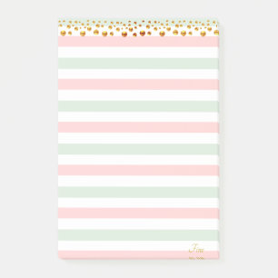 Bloco De Notas Ouro Confetti e Pastel Cores Personalizadas