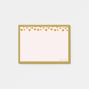 Bloco De Notas Ouro confetti e quadro de ouro no marfim