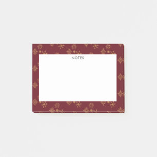 Bloco De Notas Ouro Decorativo Flocos de Neve Natal
