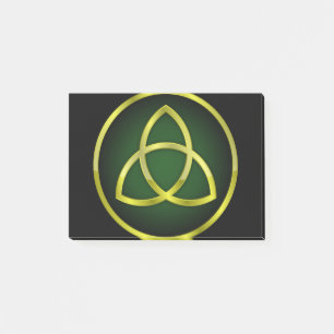 Bloco De Notas ouro e triquetra verde