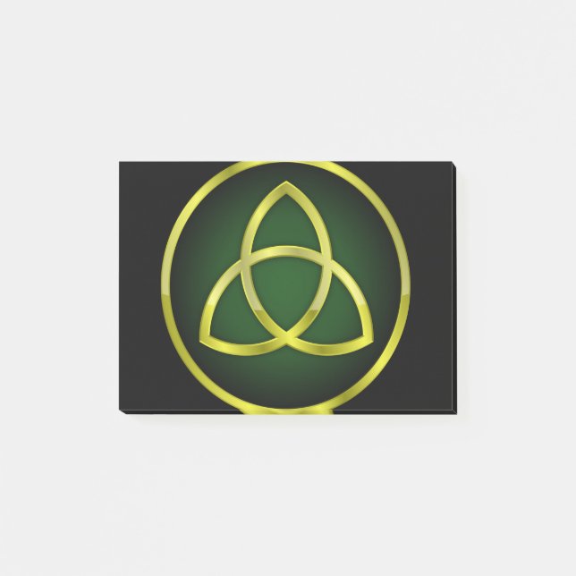 Bloco De Notas ouro e triquetra verde (Frente)
