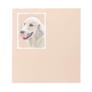 Bloco De Notas Ouro Retriever com Tênis Ball Painting Dog Art
