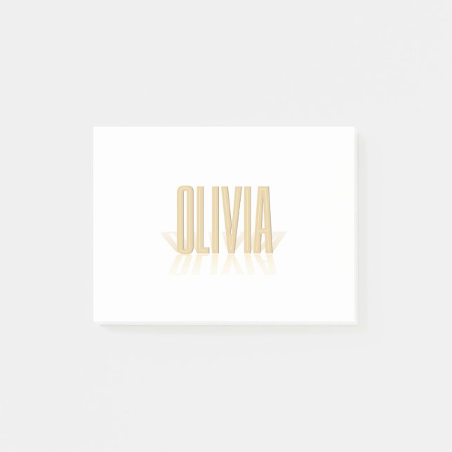 Bloco De Notas Ouro retro personalizado de Olivia do cartaz (Frente)
