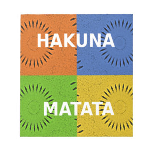 Bloco De Notas Ouro Vermelho Azul Verde Matata Hakuna