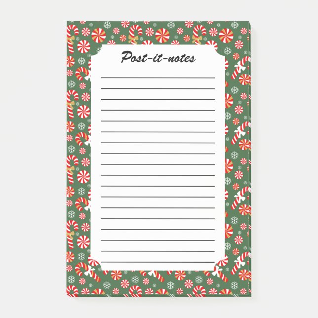 Bloco De Notas Ouro Winter Sweet Snowfall Candy Cane (Frente)
