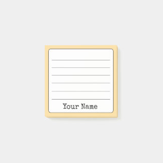 Bloco De Notas Ouro Yellow Retro Adicionar Seu Nome Vinculado