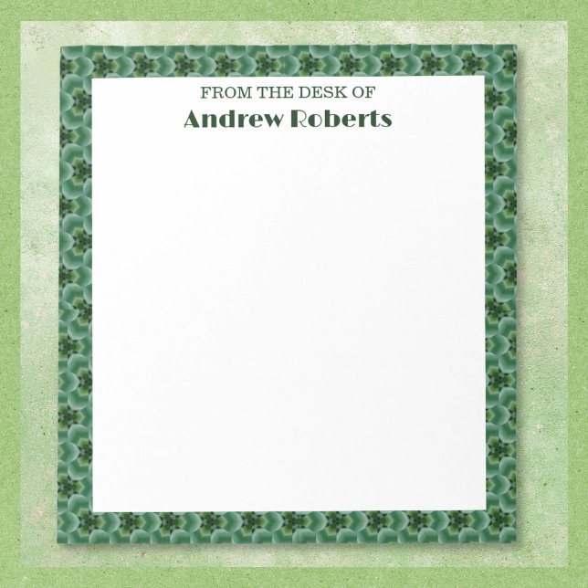 Bloco de Notas Ousado com Padrão Verde e Preto (Available in multiple sizes. Text may be customized, or removed.)