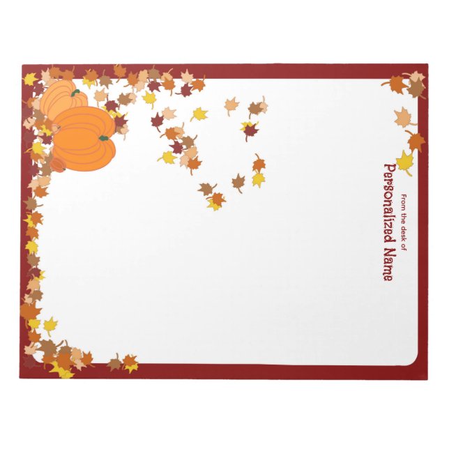 Bloco De Notas Outono de Boas-Vindas - Sem Linhas (Frente)