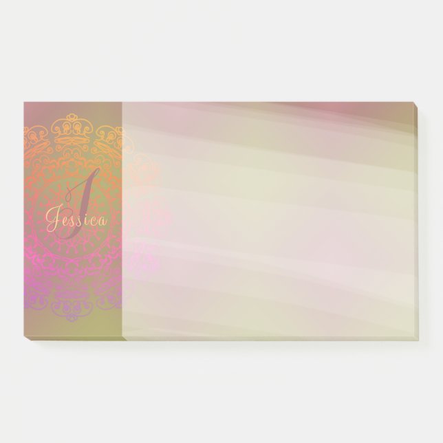 Bloco De Notas Outono em Inverno: Monograma Postado (Frente)