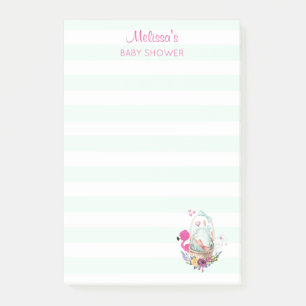 Bloco De Notas Ovo bonito em uma cesta com Flamingo e Bunny