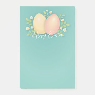 Bloco De Notas Ovos de felz pascoa em design floral azul mole