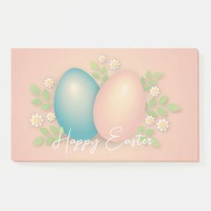 Bloco De Notas Ovos de Páscoa azul bebê e rosa floral feriado