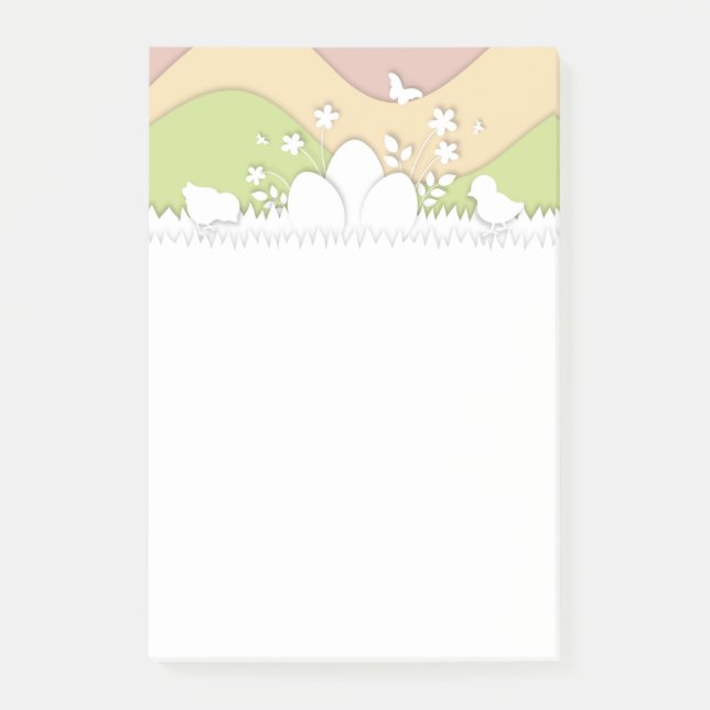 Bloco De Notas Ovos de Páscoa e pintinhos de primavera (Frente)