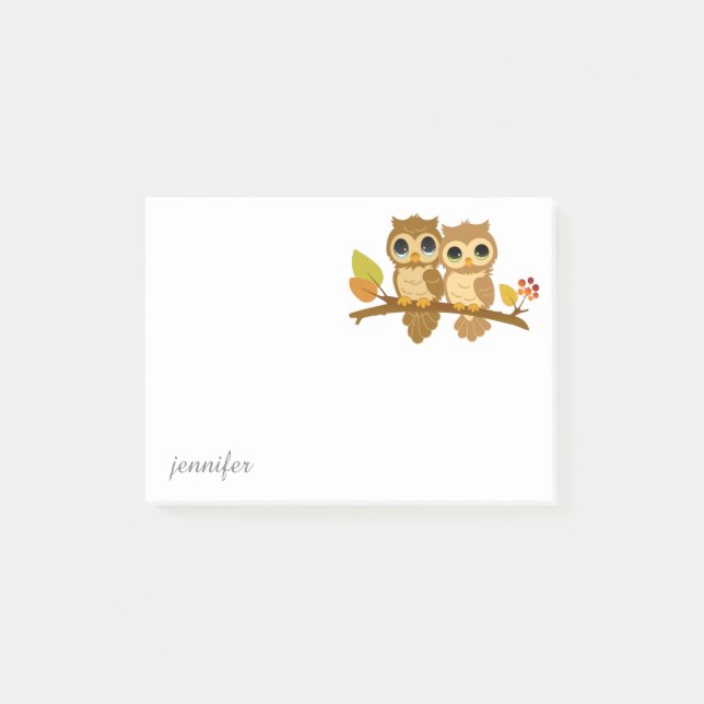 Bloco De Notas Owl Personalize as notas pós-it® (Frente)