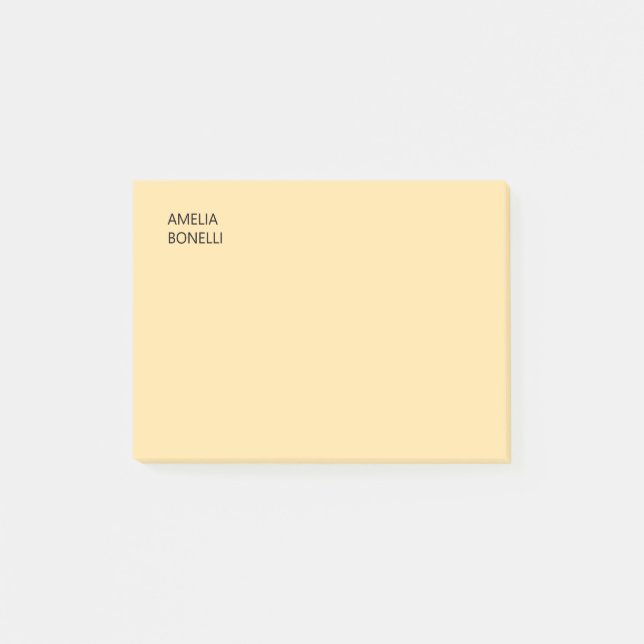 Bloco De Notas Own Name Modern Minimal Professional Plain Beige (Frente)