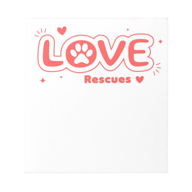 Bloco De Notas OWRAssist Love Rescues (Frente)
