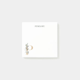 Bloco De Notas P Monograma Notas de Posto Personalizadas Florais